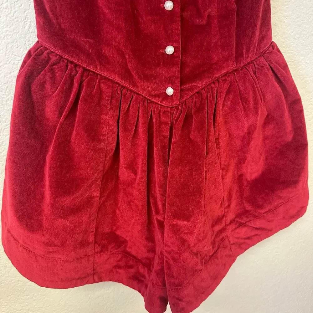Free People x Revolve Silver Bells Romper in Cherry Size Medium NWT